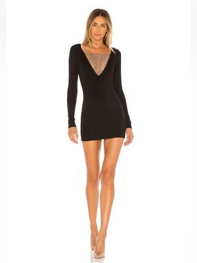 Superdown Maris Deep V Mini Dress size XXS